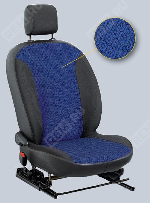  7711547505  чехлы на сиденья premium с жаккардом, синие (2014, задняя спинка 1/3-2/3) (фото 1)