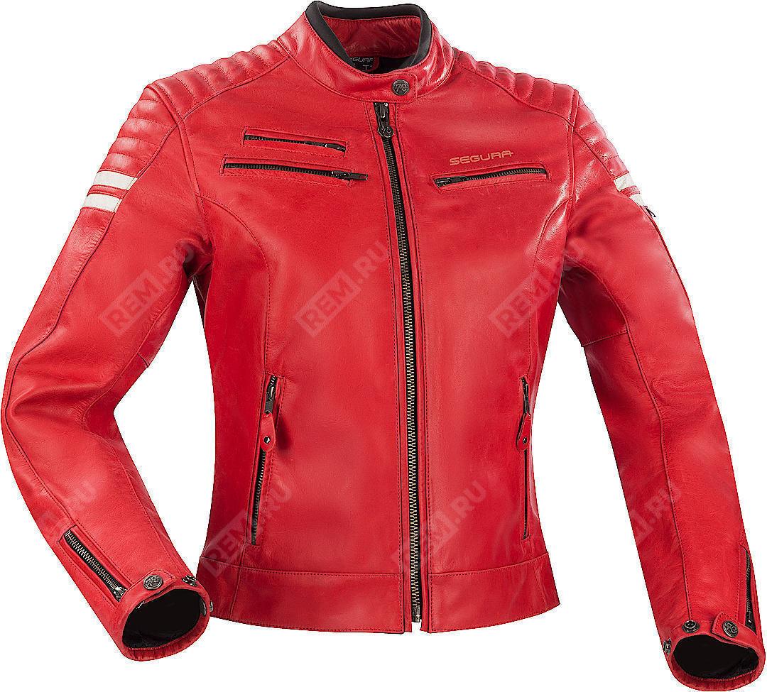  SCB1611-T3  куртка кожаная женская segura lady funky red/white, t3 (фото 1)