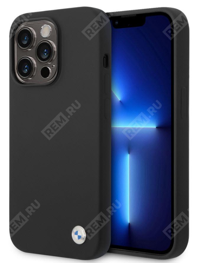  J5200000689  силиконовый чехол bmw magsafe metal logo black для iphone 14 pro (фото 1)