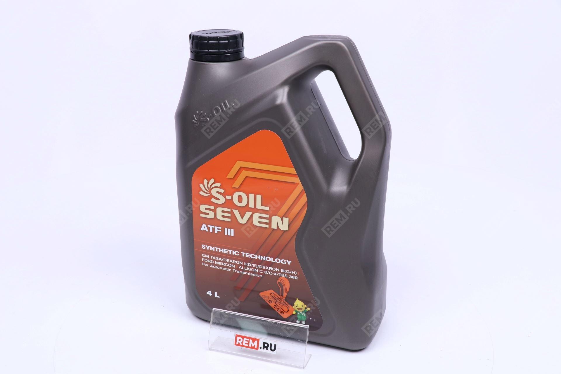  E107990 масло трансмиссионное s-oil seven atf iii, 4л