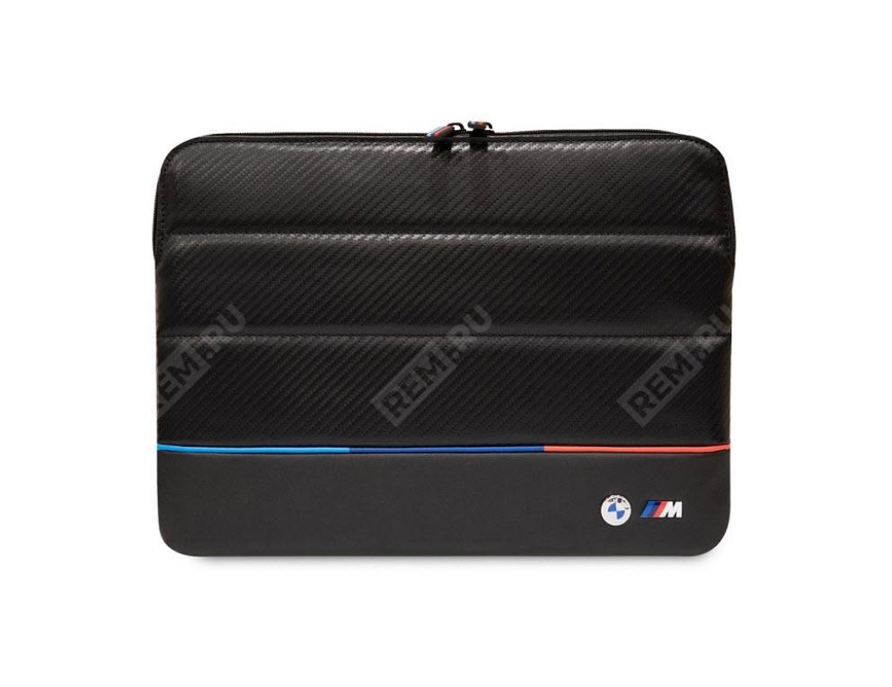  J5200000709  чехол bmw m для ноутбуков carbon tricolor black, размер 14" (фото 1)