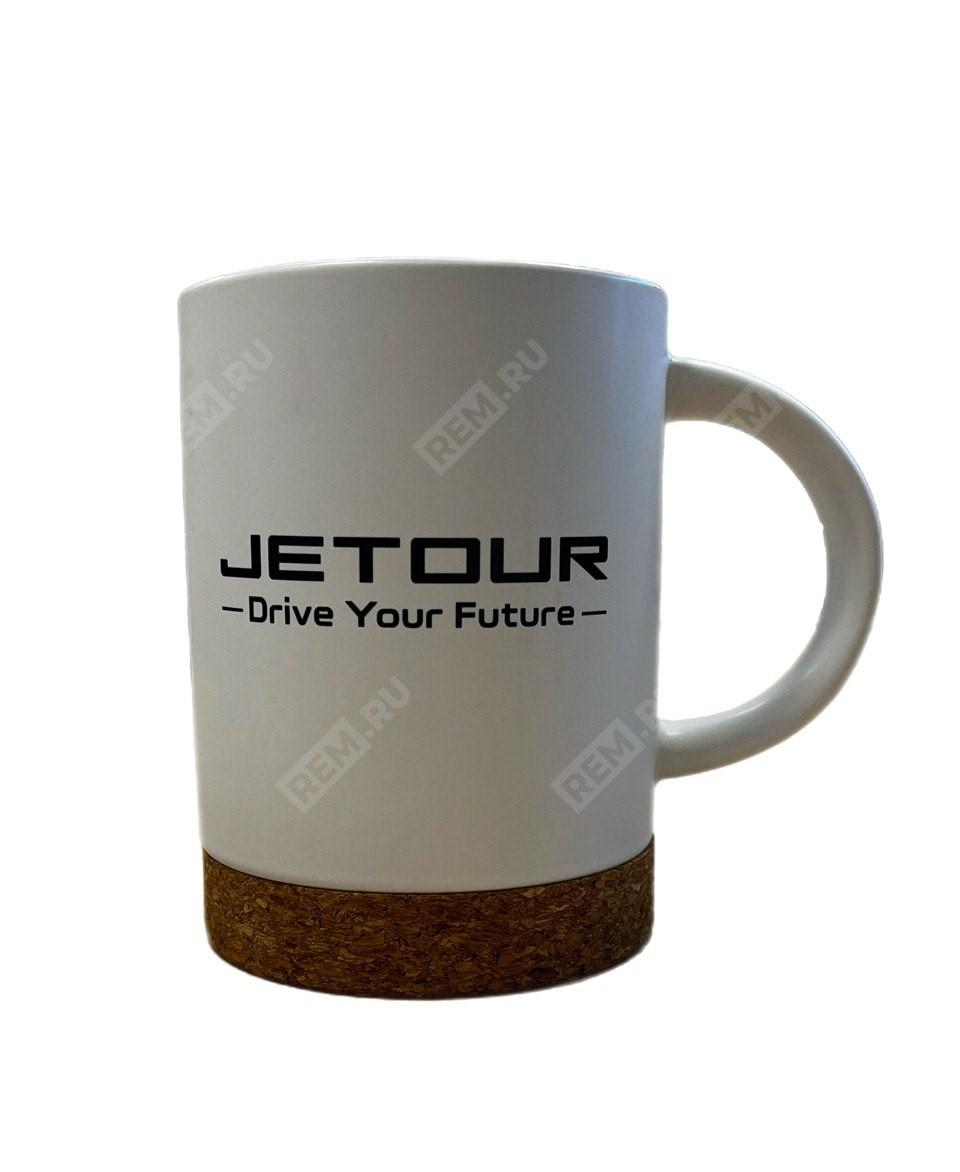 Кружка керамическая белая с пробковой подставкой Jetour MAD0026-JMR кружка керамическая белая с пробковой подставкой (фото 1)