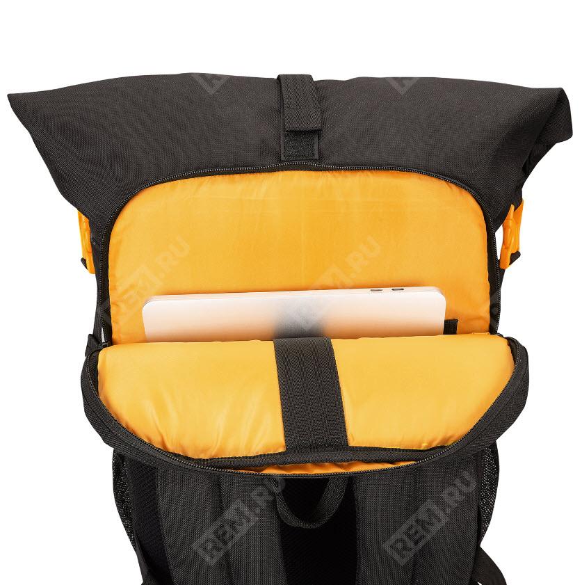  RLCBGS250002  рюкзак royal enfield roll top riding backpack 600d polyester yellow (фото 3)