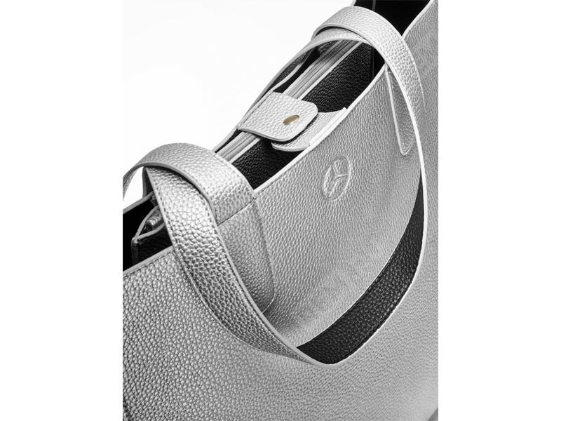  B66953712  сумка для покупок, цвет серебристый / черный (фото 2)