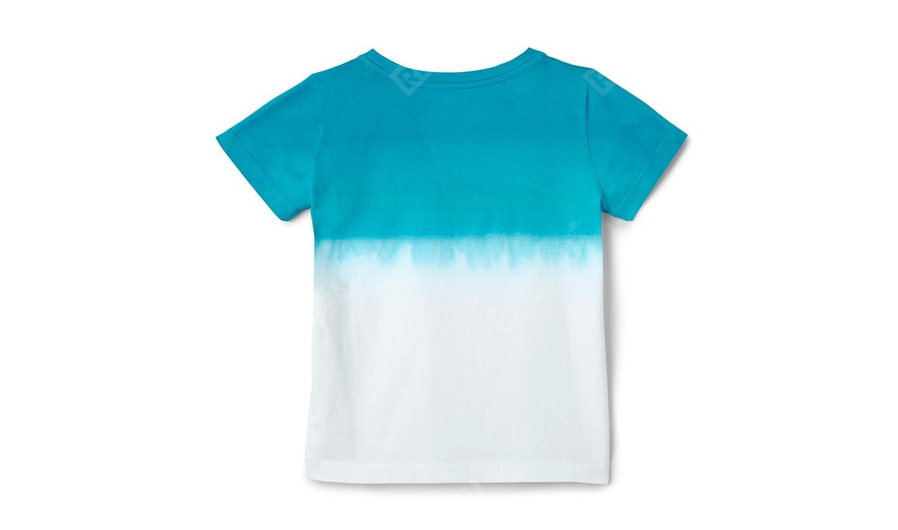  80142445642  детская футболка mini dip-dye, бирюзово-белая, размер 98 (фото 2)