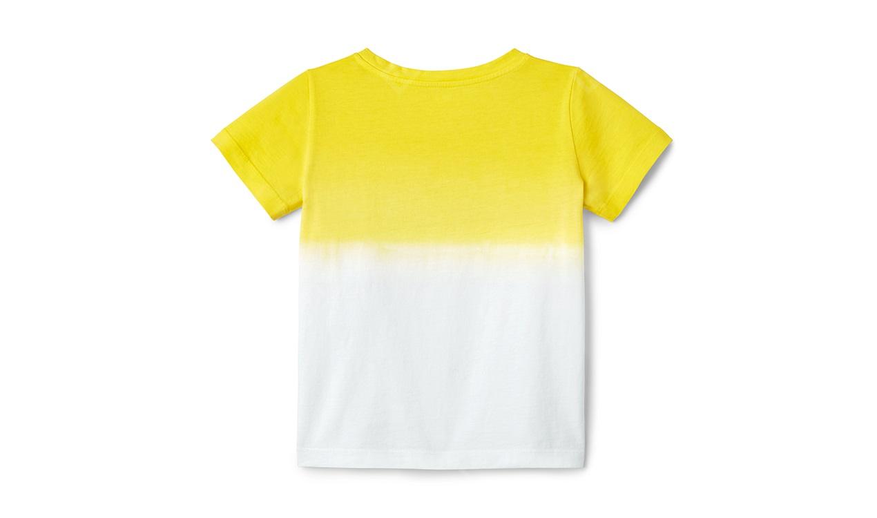  80142445646  детская футболка mini dip-dye, лимонно-белая, размер 98 (фото 2)