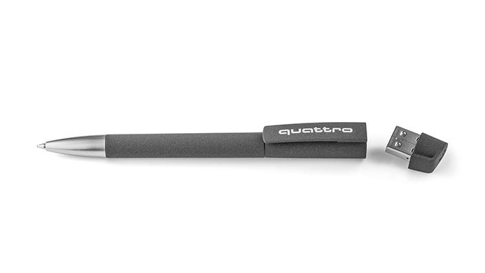  3221500600  шариковая ручка-флешка audi quattro ballpoint pen with usb stick, 8 gb (фото 1)