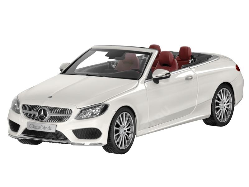  B66960613  модель c-класс кабриолет amg line a205, 1:18, «белый бриллиант bright» (фото 1)