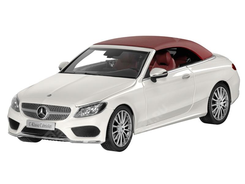  B66960613  модель c-класс кабриолет amg line a205, 1:18, «белый бриллиант bright» (фото 2)