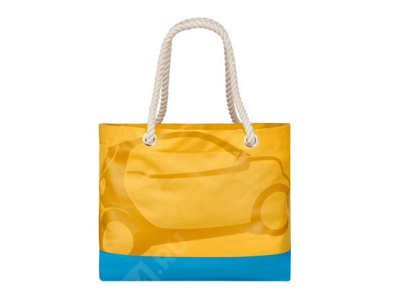  B67993595  пляжная сумка, оранжево-бирюзовая, полиэстер (фото 1)