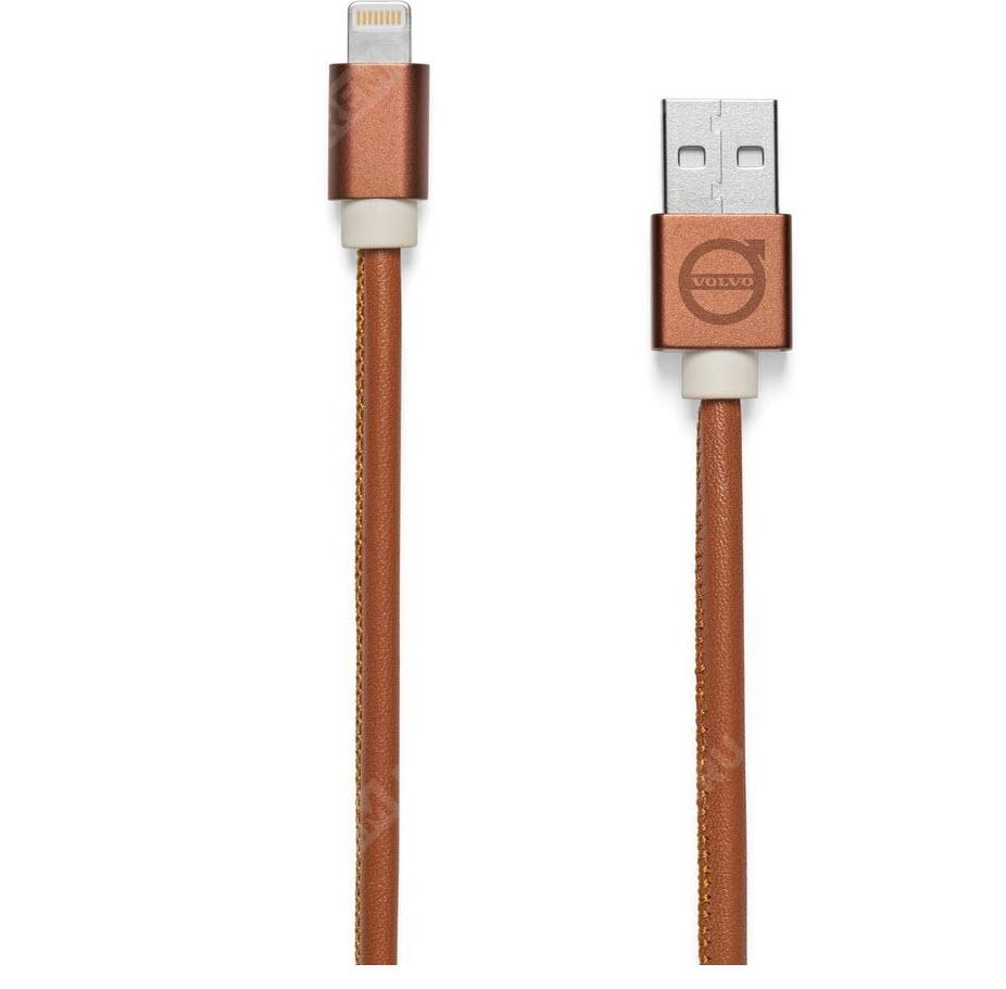  30673717  кожаный кабель usb volvo leather charger cable apple, cognac (фото 1)