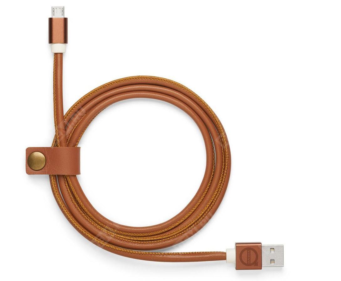  30673730  кожаный кабель usb volvo leather charger cable android, cognac (фото 1)