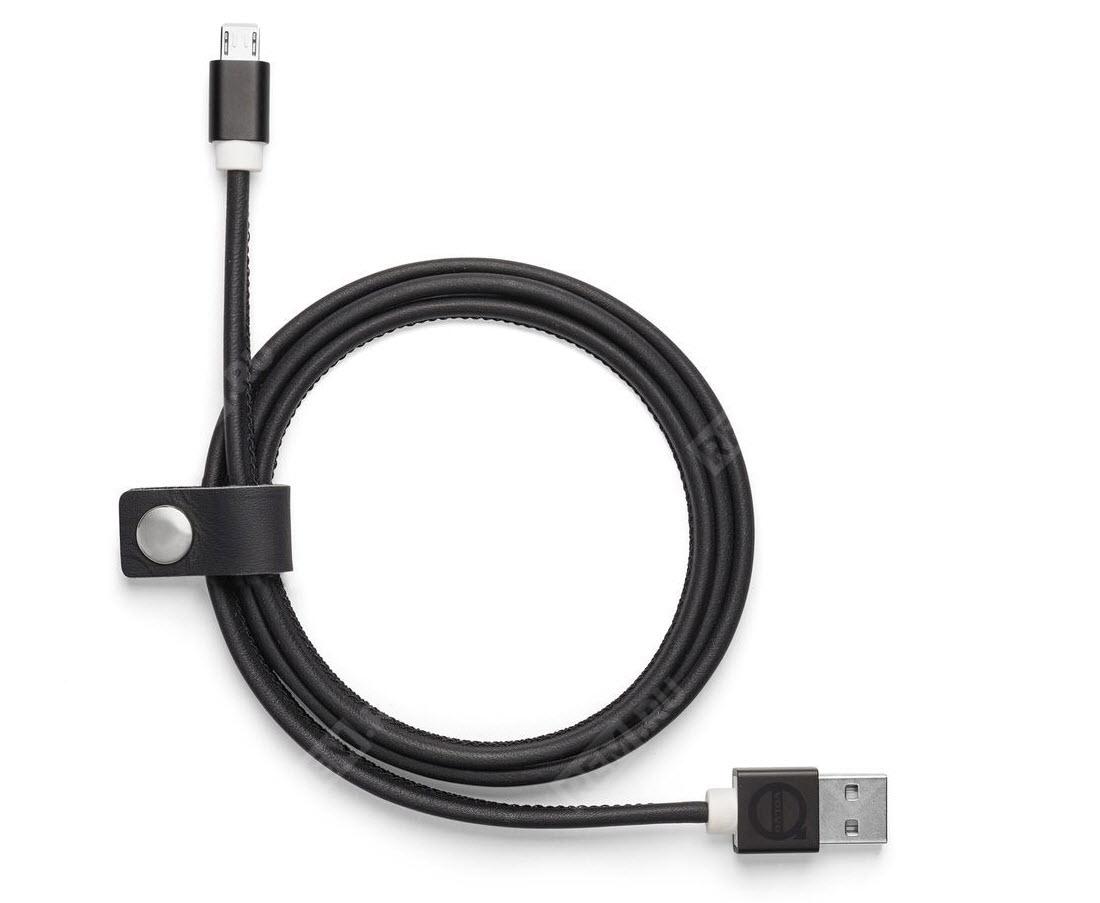  30673863  кожаный кабель usb volvo leather charger cable android, black (фото 1)