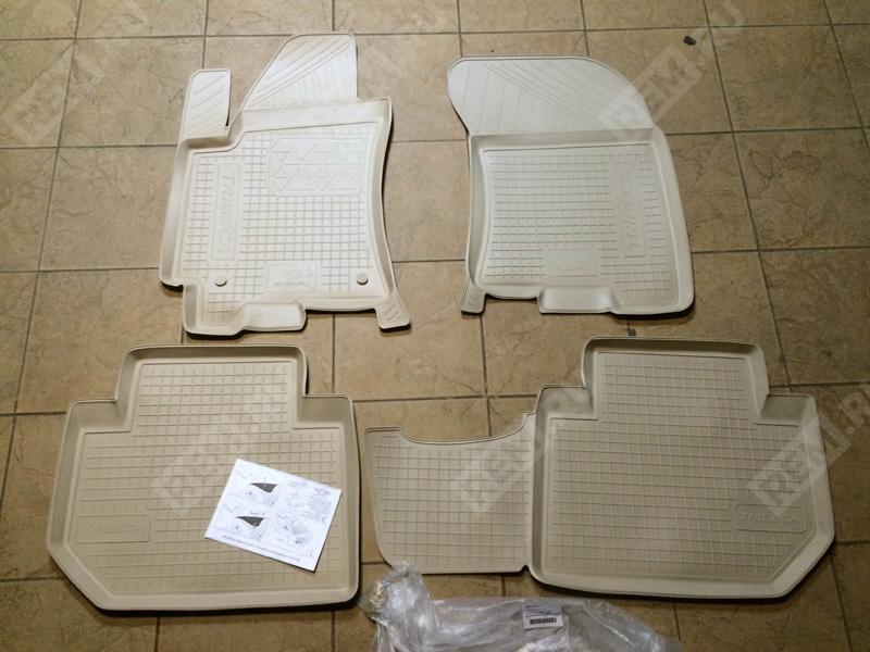  J505EXA011R  комплект резиновых ковров стандарт, бежевый (5 мест) (фото 1)