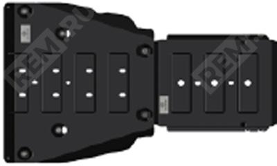  R4000J5300P  защита картера и кпп стальные, задний привод (фото 1)