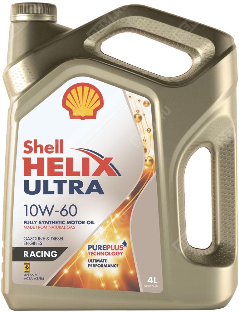  550046672  масло моторное shell helix ultra racing 10w-60, 4л (фото 1)