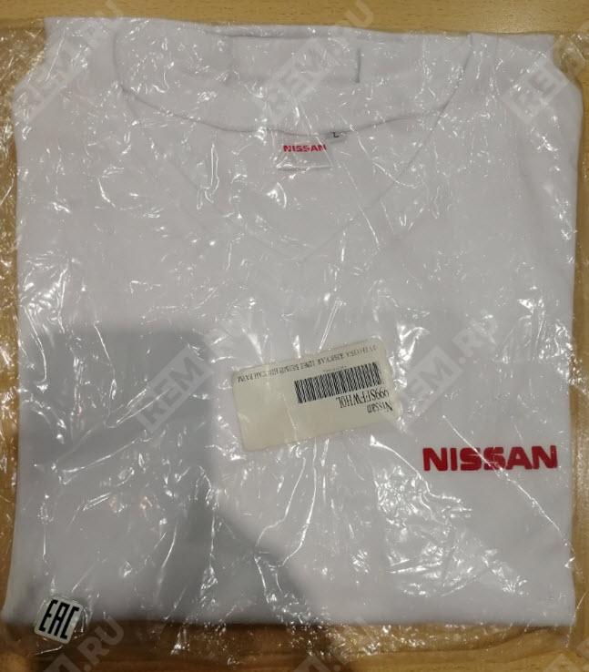  999SFFWH0L  футболка белая nissan, размер l (фото 1)