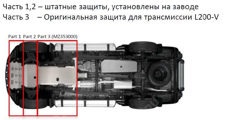  MZ353000  защита трансмиссии стальная (фото 3)