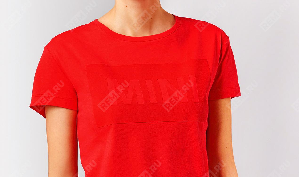  80142454903  женская футболка mini wordmark, коралловая, размер xxs (фото 4)