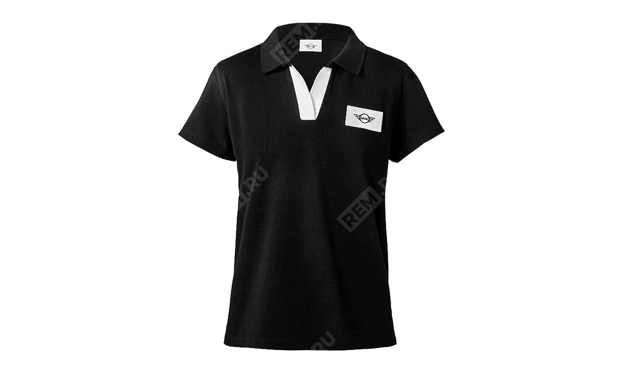  80142454940  женская рубашка-поло  mini logo patch, черная, размер xs (фото 1)