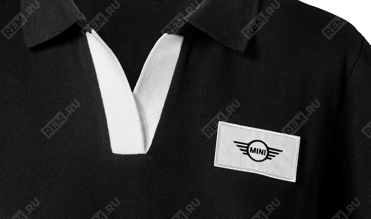  80142454940  женская рубашка-поло  mini logo patch, черная, размер xs (фото 3)