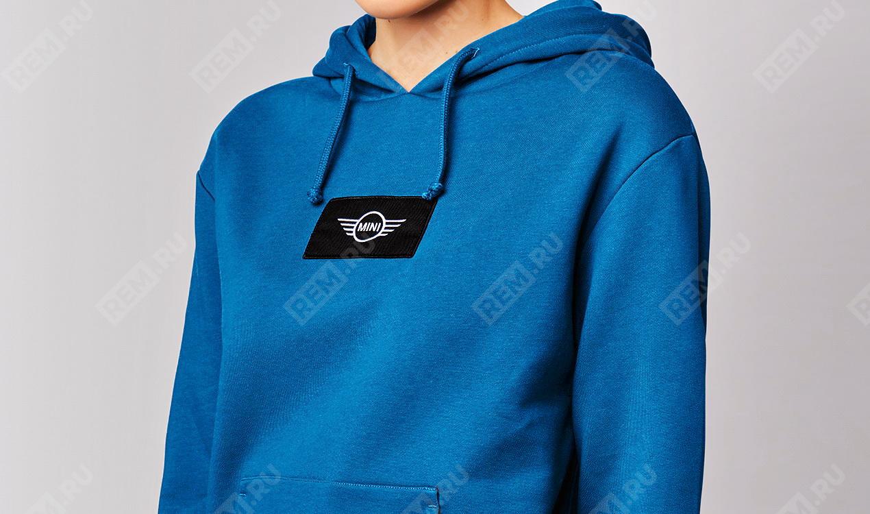  80142454955  женская толстовка mini logo patch, синяя, размер l (фото 4)