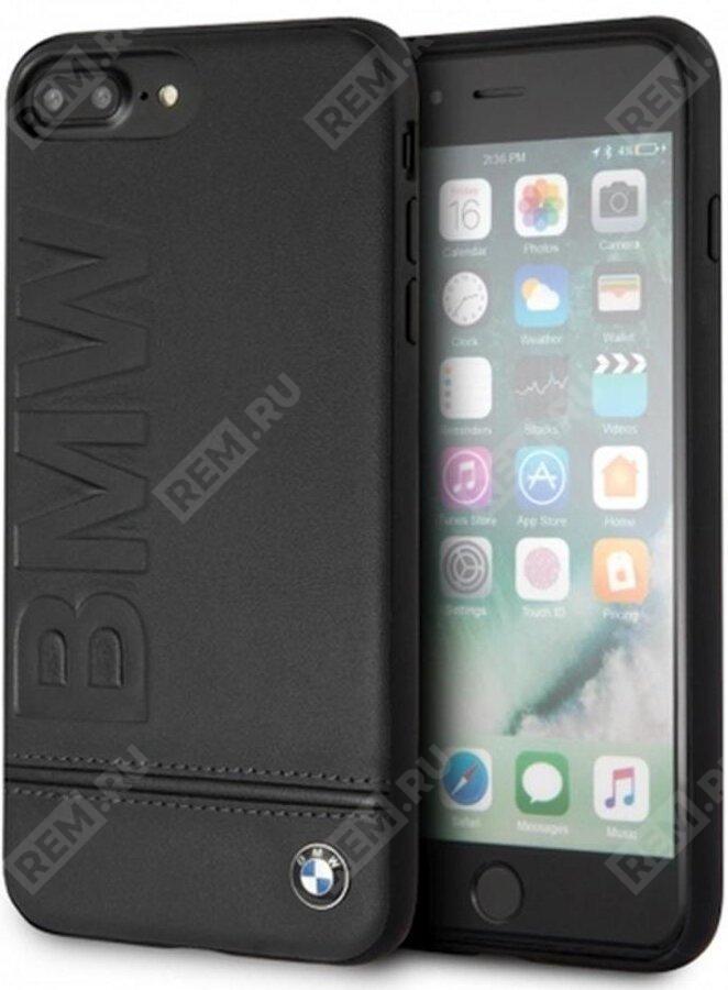  J5200000105  чехол iphone 7+/8+  logo imprint hard leather black (фото 1)
