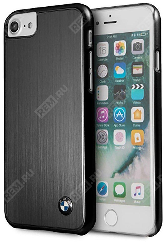  J5200000206  чехол iphone 7/8 brushed aluminium hard, black (фото 1)
