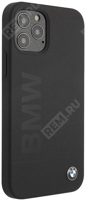  J5200000306  чехол bmw для iphone 12 pro (6.1) signature liquid silicone laser logo hard black (фото 1)