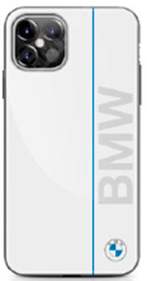  J5200000314  чехол bmw для iphone 12 mini (5.4) signature pc/tpu blue line printed logo hard white (фото 1)