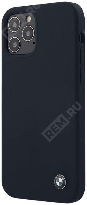  J5200000336  чехол bmw для iphone 12 pro (6.1) signature liquid silicone hard navy (фото 1)